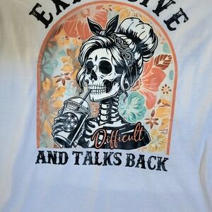 Graphic Tee with Skeleton Design